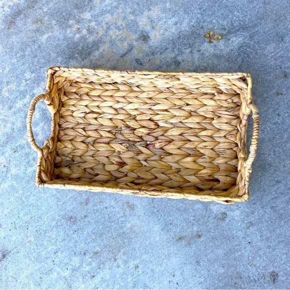 Sea Grass Rectangular Basket with Metal Handles - Picture 3 of 6